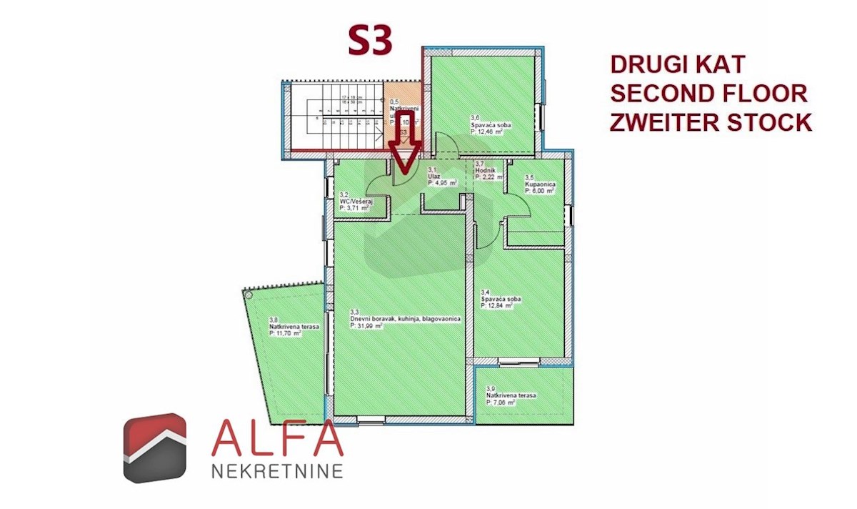 Croazia, Vodice – nuovo appartamento confortevole in vendita, secondo piano, riscaldamento a pavimento