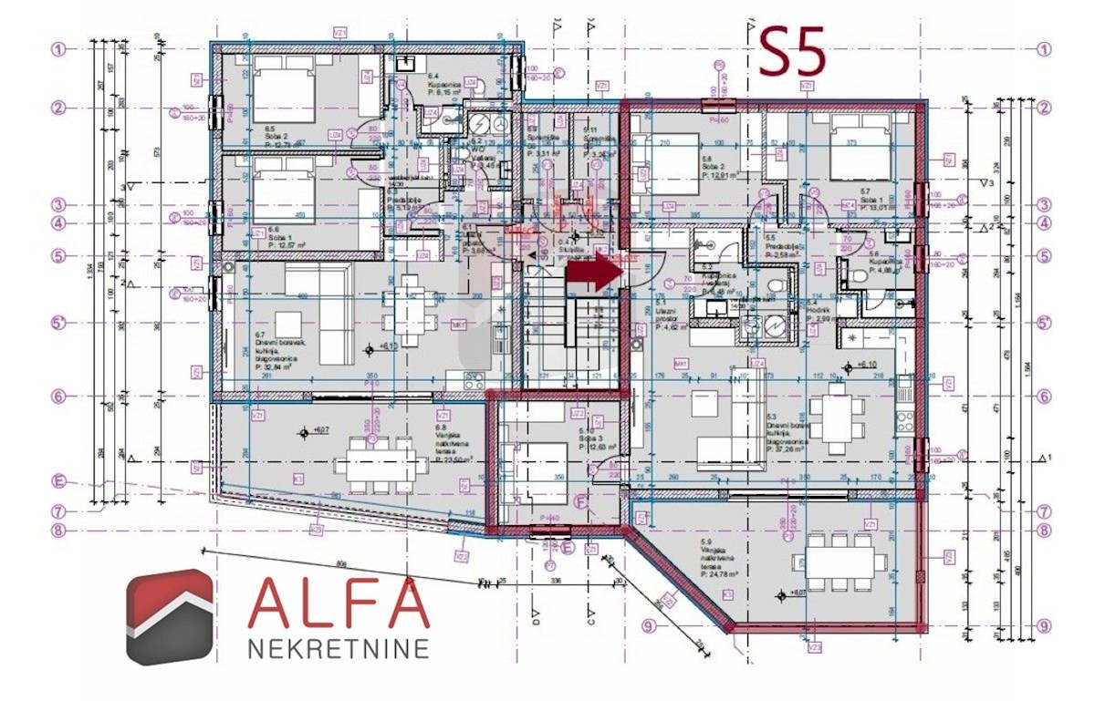 Croazia, Tribunj, vendesi nuovo confortevole appartamento con tre camere da letto, secondo piano, vista mare ​