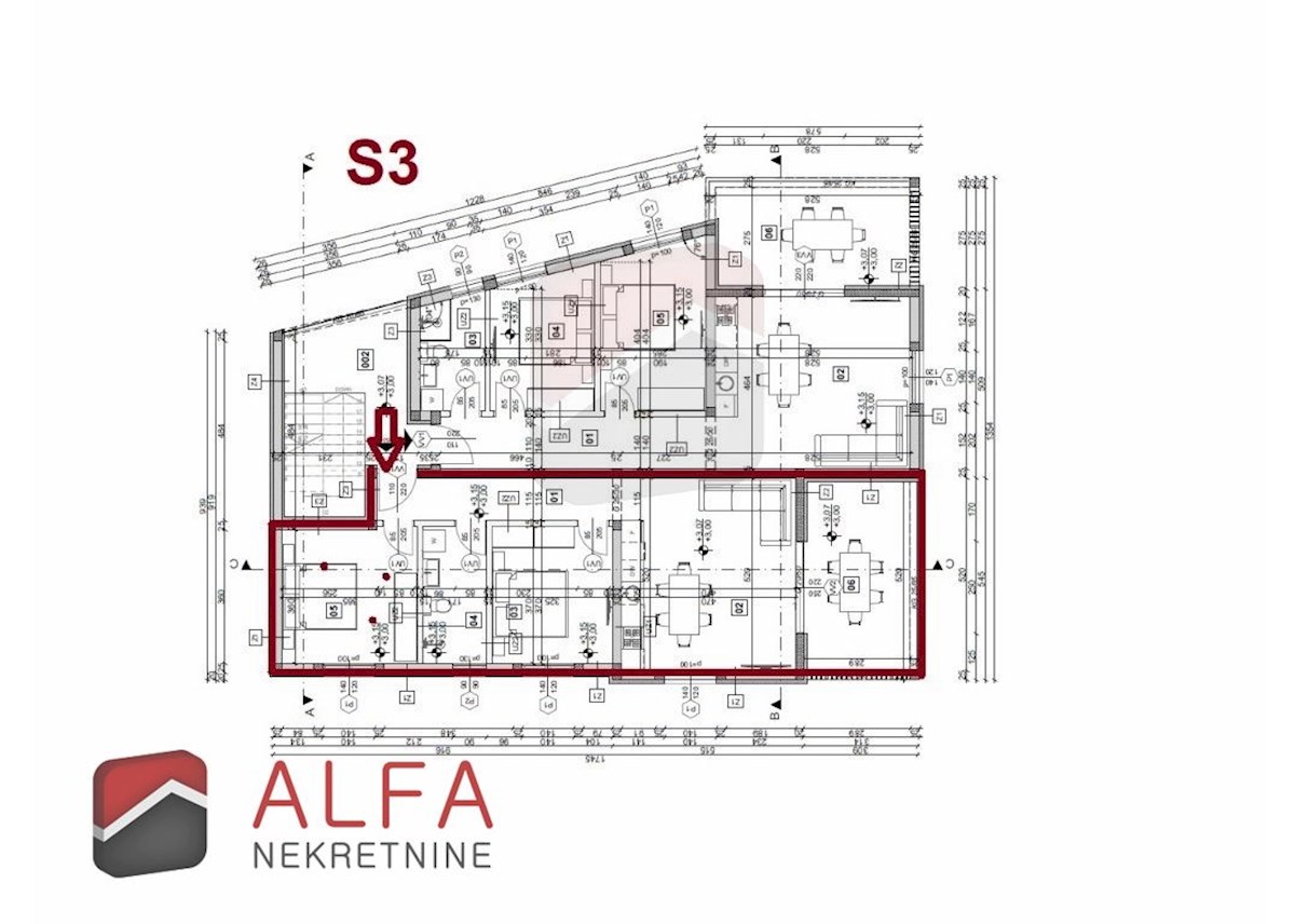 Croazia, Vodice, nuova costruzione, appartamento in vendita con due camere da letto, primo piano