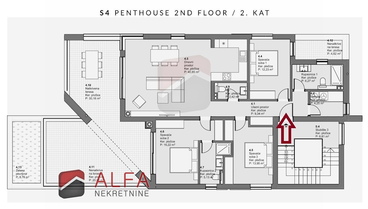 Croazia, Vodice, attico in vendita, secondo piano, vista mare panoramica