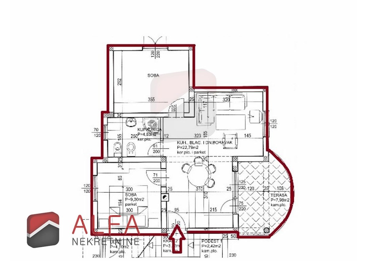 Croazia, Vodice – appartamento arredato al piano terra in vendita