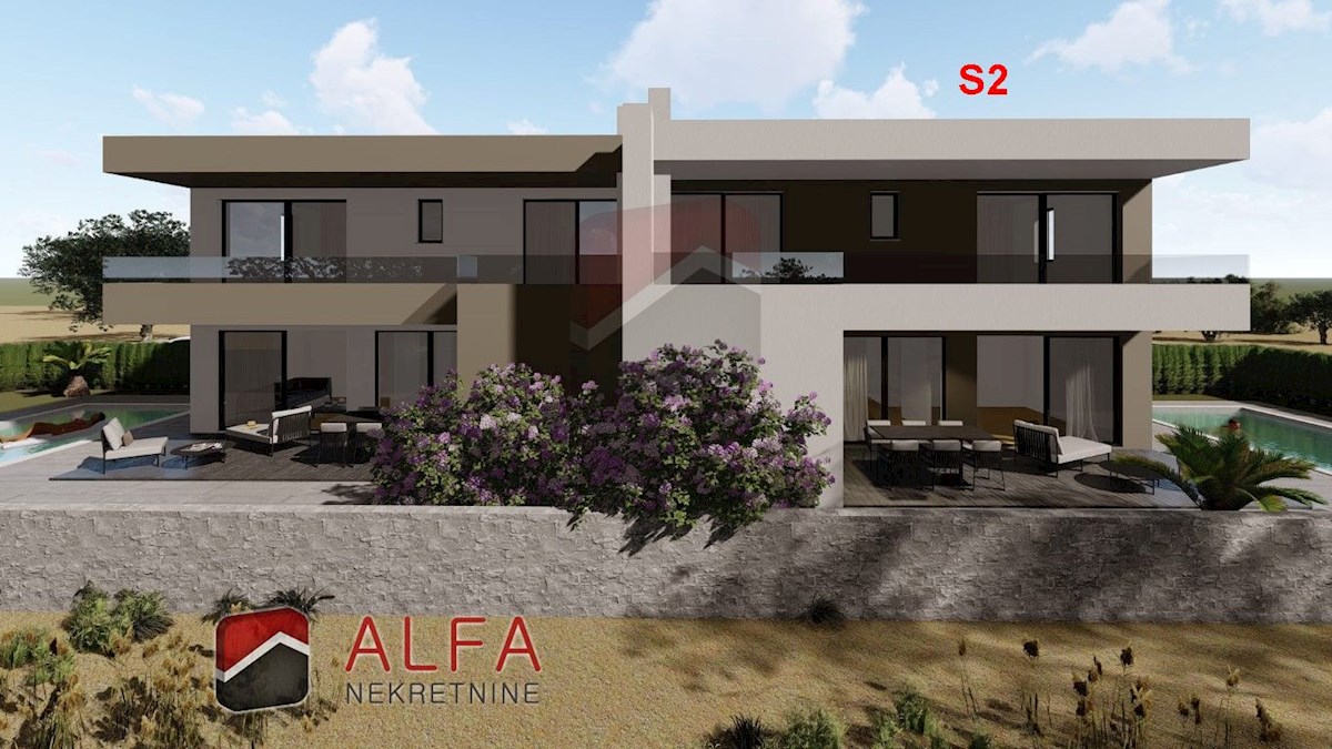 Croazia, Šibenik, Bogdanovići, vicino a Jadrija, in vendita nuova e moderna casa bifamiliare con piscina