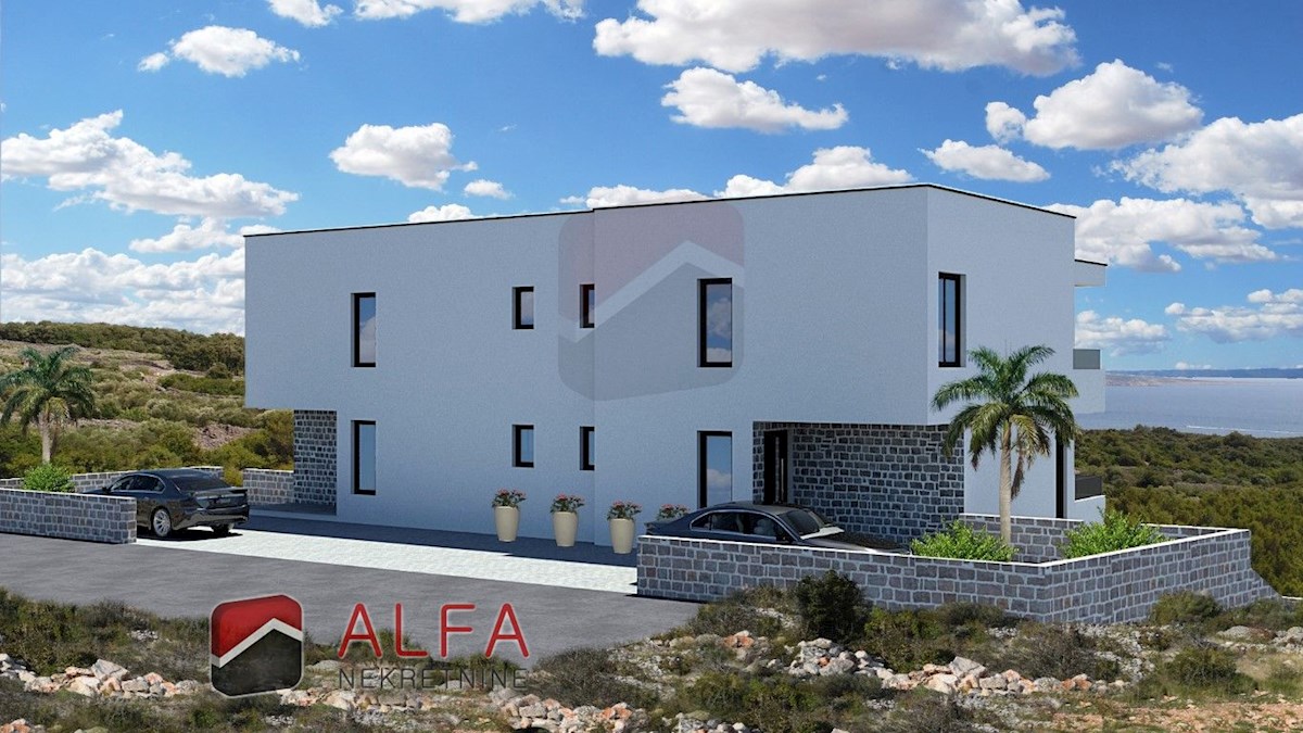 Croazia, Vodice, nuova confortevole casa bifamiliare con piscina e vista mare