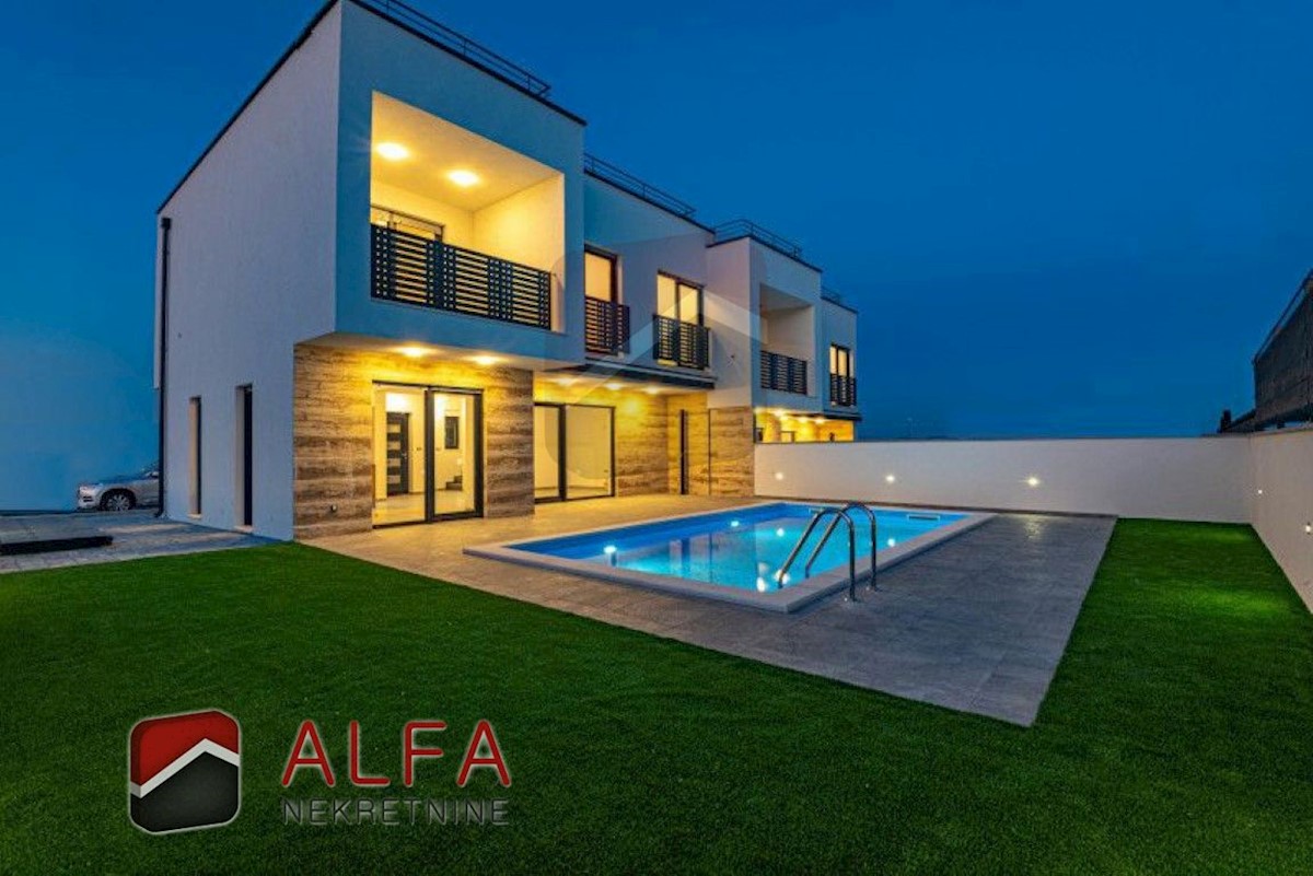 Croatia, Vodice, for sale is new modern semi-detached house with pool