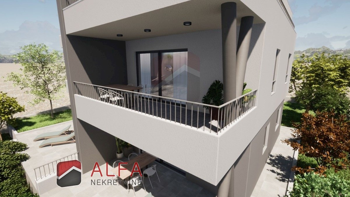 Croazia, Vodice, nuova costruzione, appartamento duplex in vendita con ampia terrazza e vista mare