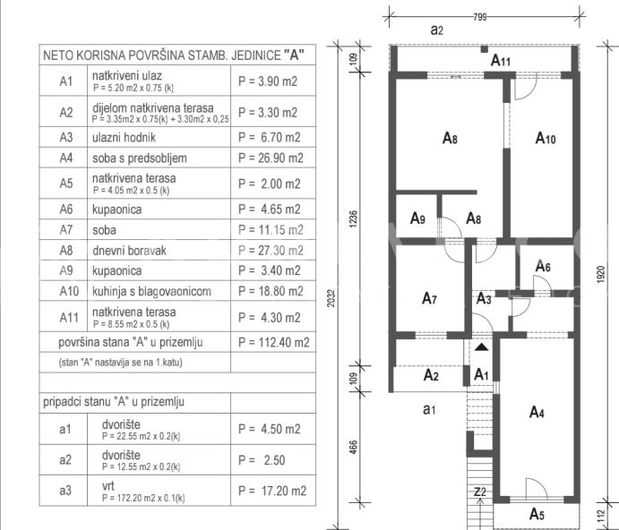 Rovigno, appartamento moderno arredato con cortile + monolocale