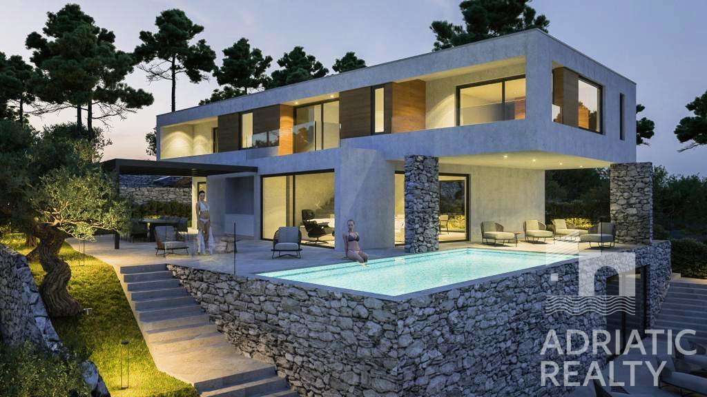 Vodice, villa moderna con wellness e vista panoramica sul mare
