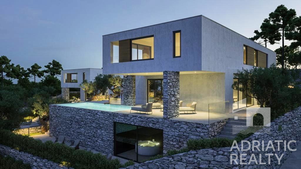 Vodice, villa moderna con wellness e vista panoramica sul mare