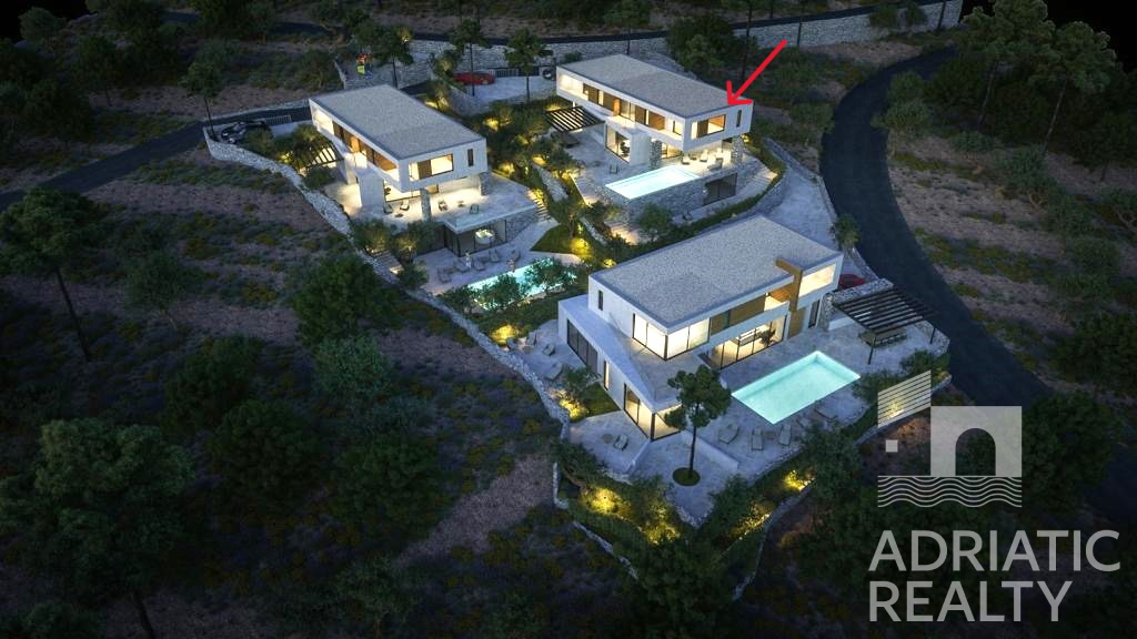 Vodice, villa moderna con wellness e vista panoramica sul mare