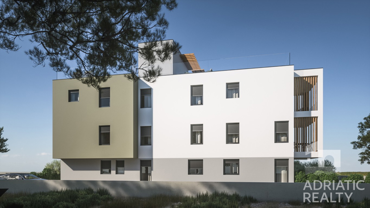 Vodice, nuova costruzione, appartamento con una camera da letto al piano terra a 600 m dalla spiaggia