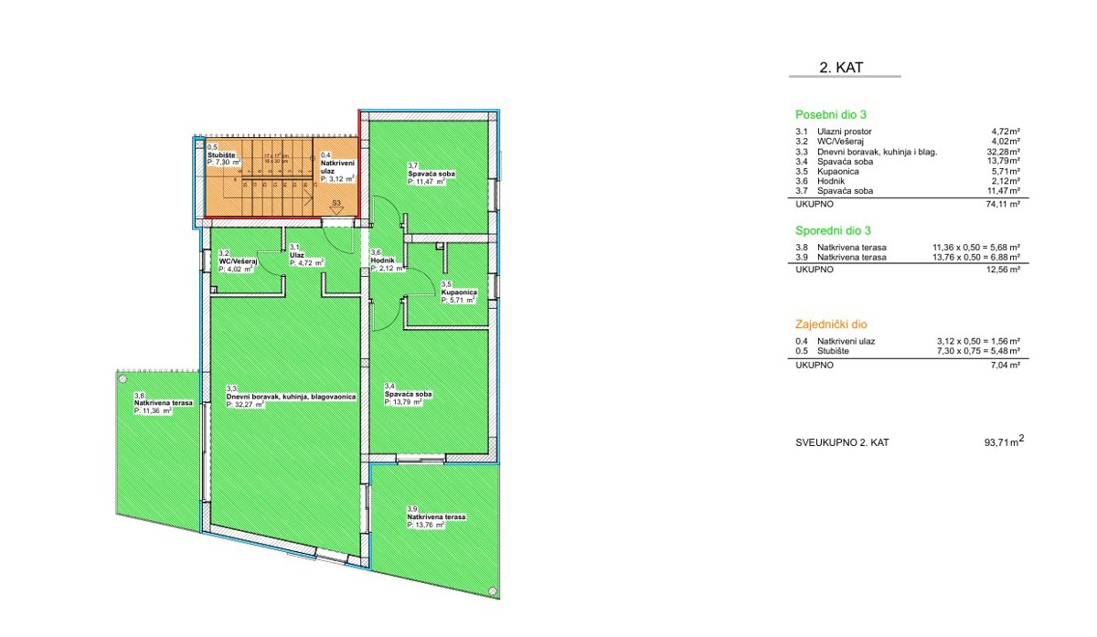 Vodice, ampio appartamento bilocale a 600 m dalla spiaggia