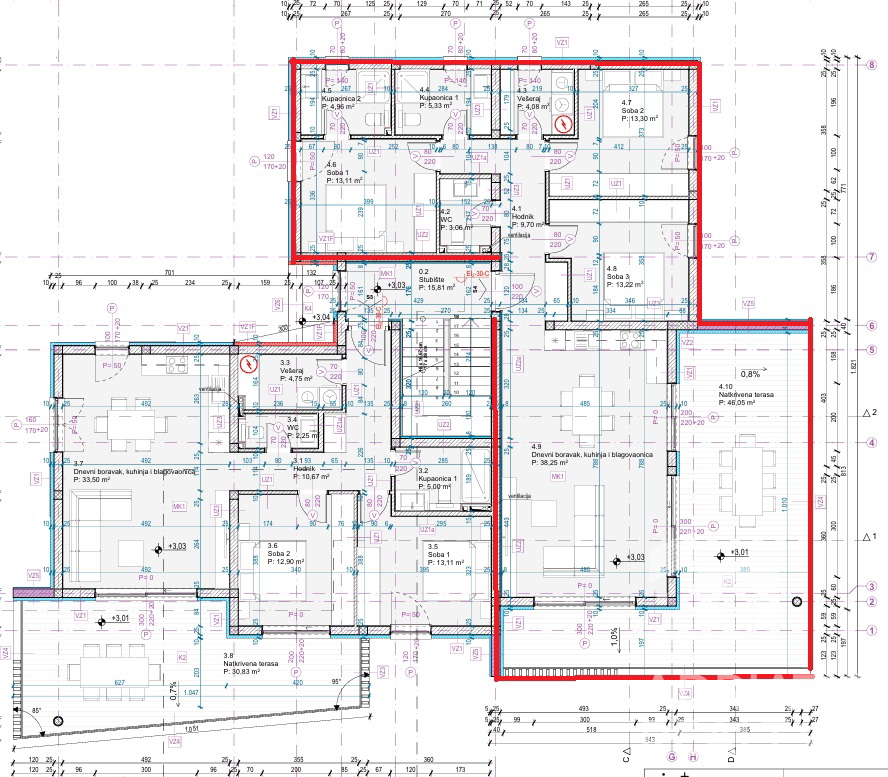 Tribunj, appartamento con tre camere da letto e grande terrazza in una nuova costruzione