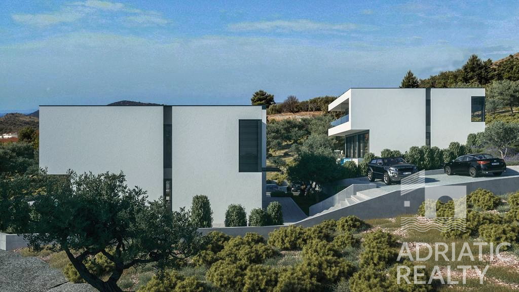 Grebaštica, tre terreni edificabili con permessi per la costruzione di ville con piscina, vista mare.