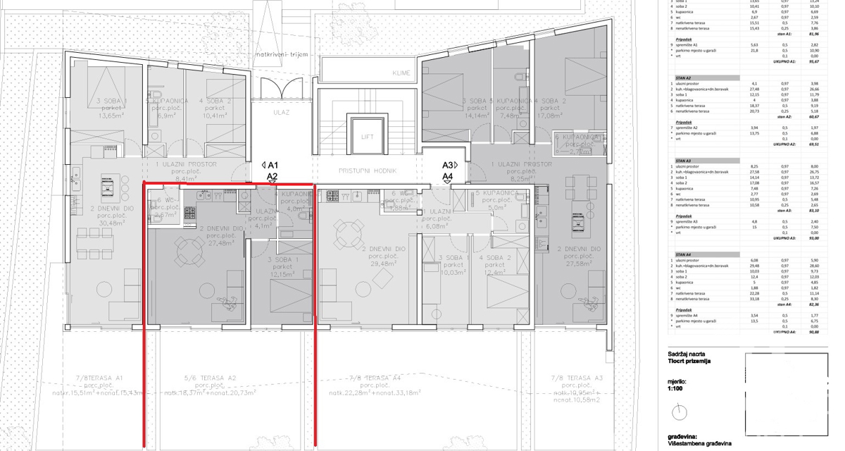 Primošten, monolocale con posto auto in garage, vista mare