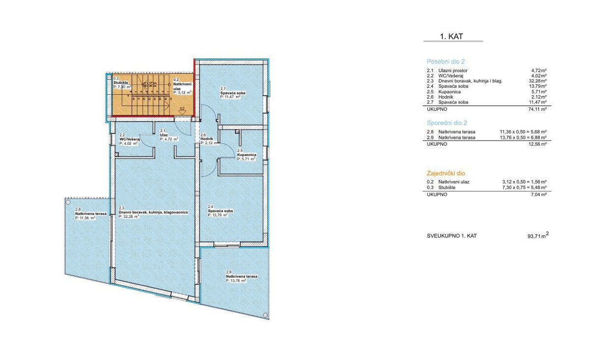 Vodice, moderno bilocale in posizione tranquilla