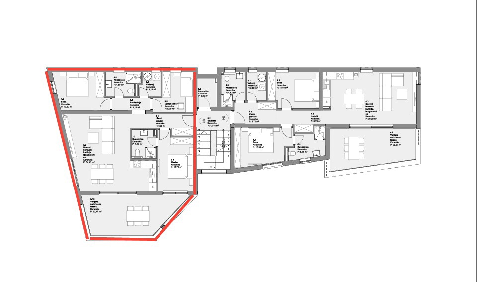 Vodice, moderno trosobni stan s pogledom na more