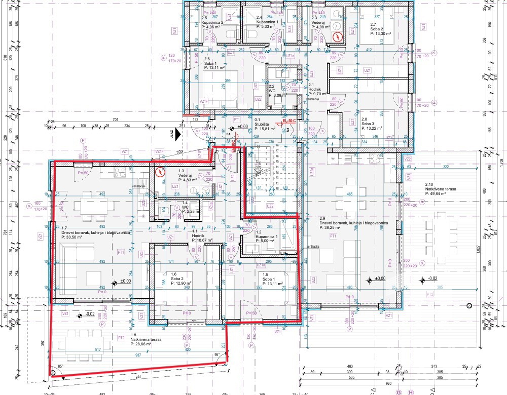 Tribunj, spazioso appartamento bilocale al piano terra con giardino di 121,55 m2