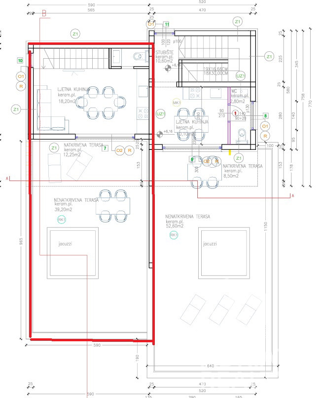 Vodice, moderno duplex apartman s pogledom na more, 110,31 m2