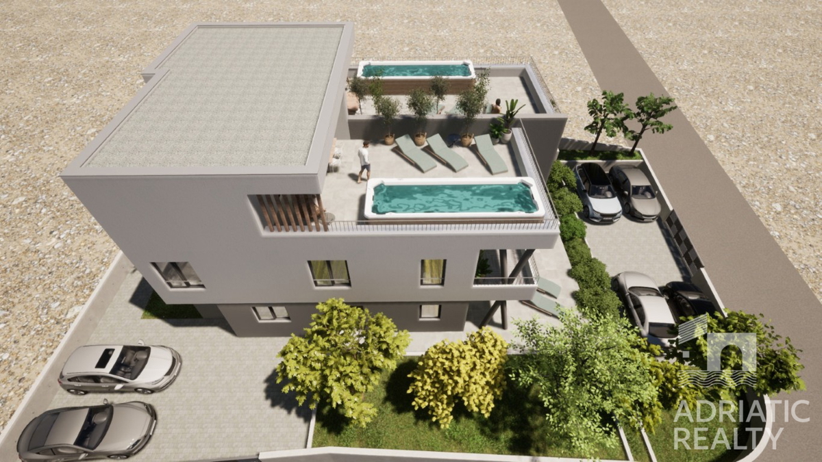 Vodice, moderno duplex apartman s pogledom na more, 110,31 m2