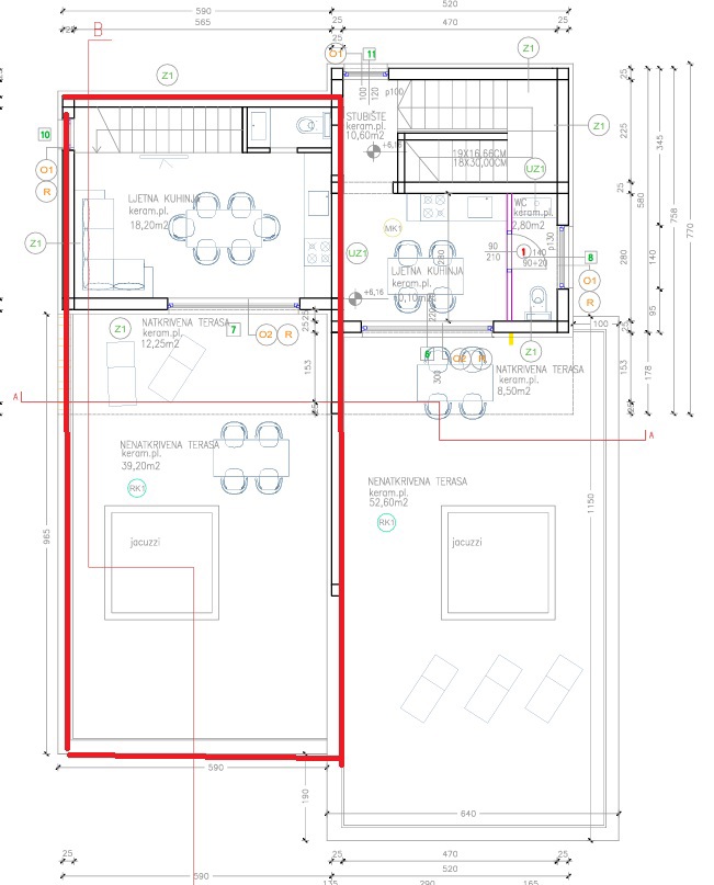 Vodice, moderno duplex apartman s pogledom na more, 110,31 m2