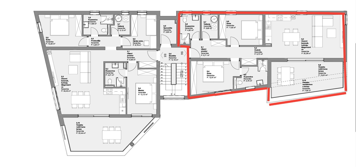 Vodice, appartamento bilocale con vista mare