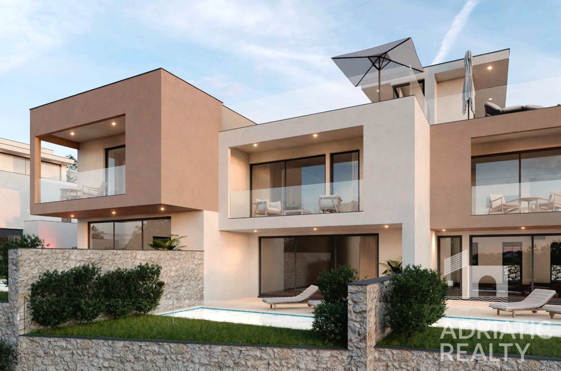 Vodice, appartamento moderno in triplex con terrazza sul tetto e vista mare