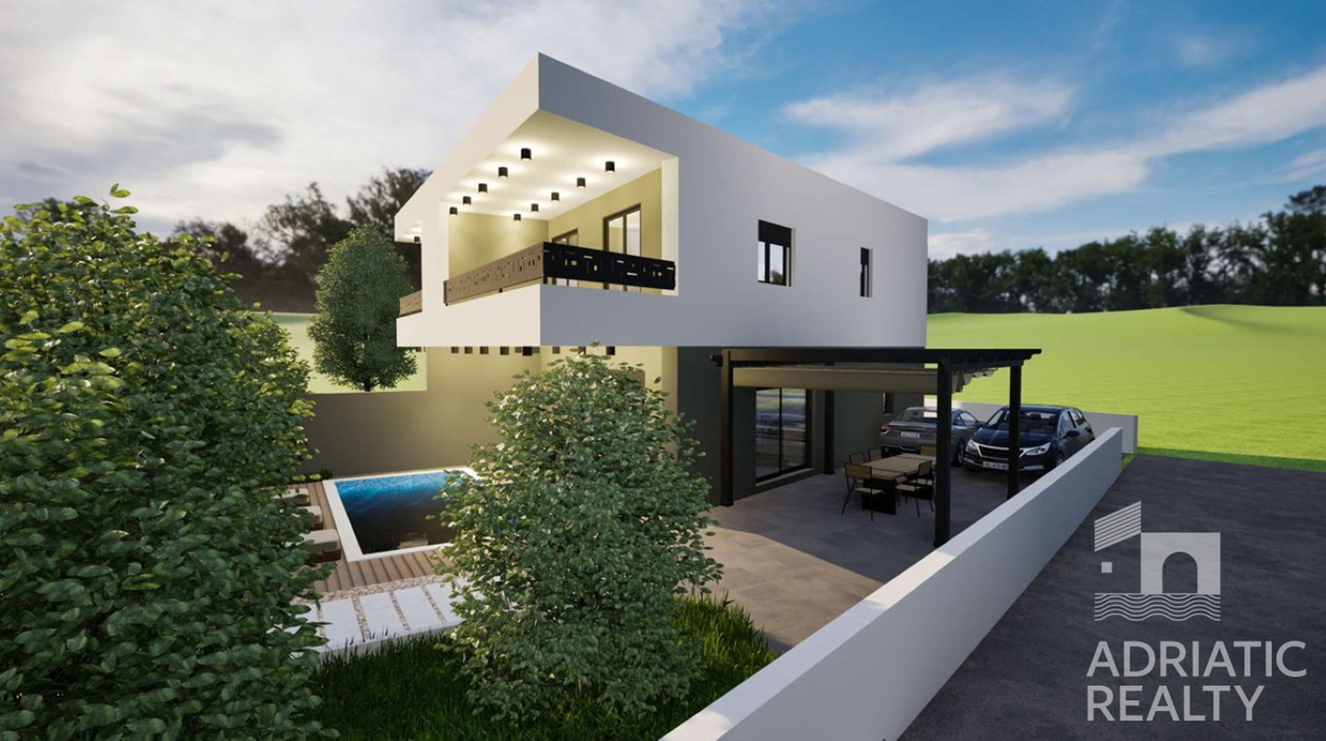 Vodice, nuova costruzione, moderna doppia casa con piscina