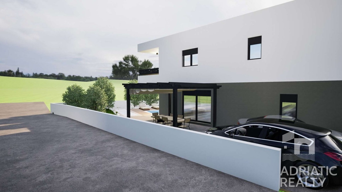 Vodice, nuova costruzione, moderna doppia casa con piscina