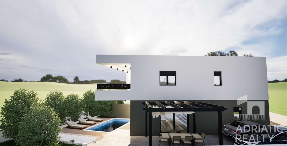 Vodice, nuova costruzione, moderna doppia casa con piscina