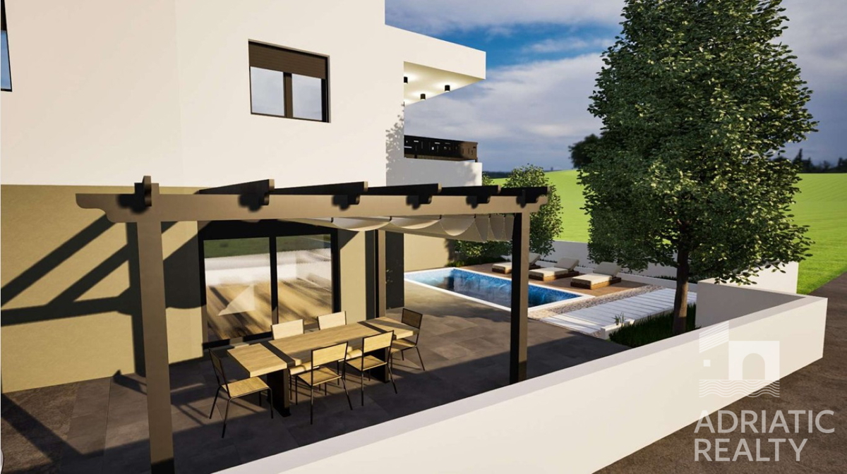 Vodice, nuova costruzione, moderna doppia casa con piscina