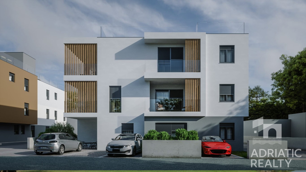 Vodice, nuova costruzione, appartamento bilocale con giardino