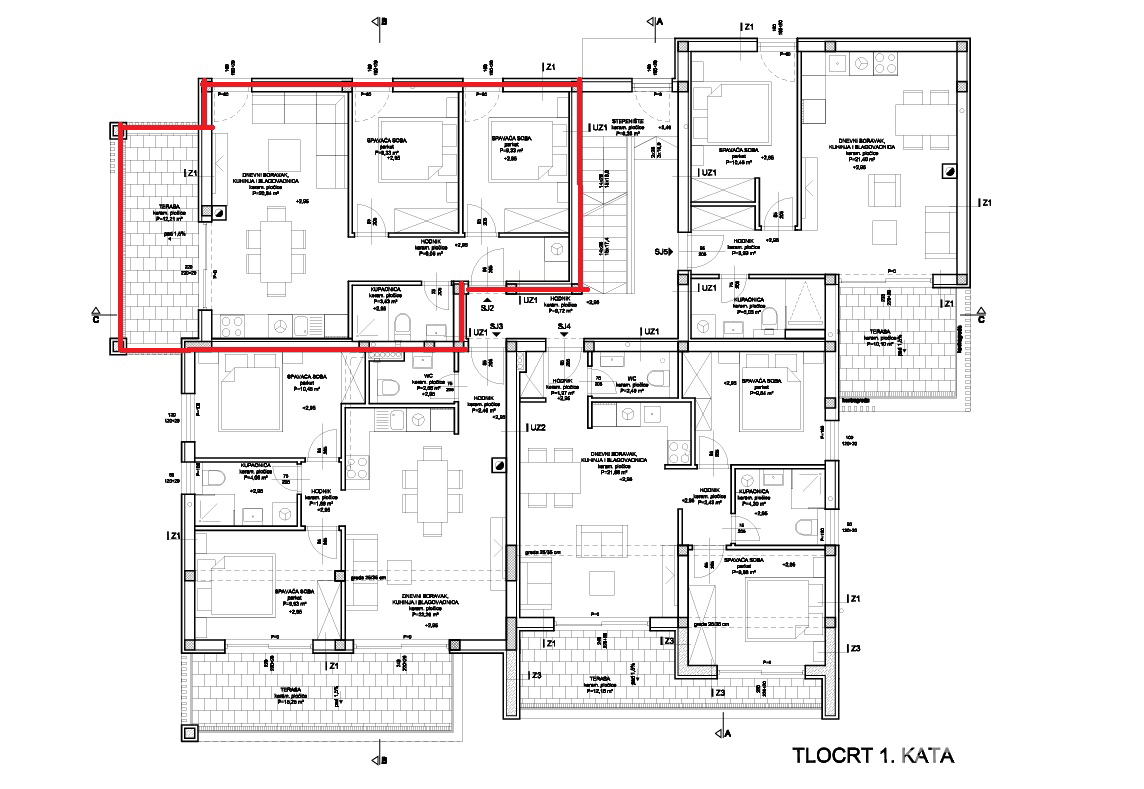 Vodice, nuova costruzione, appartamento con una camera da letto al piano terra a 600 m dalla spiaggia