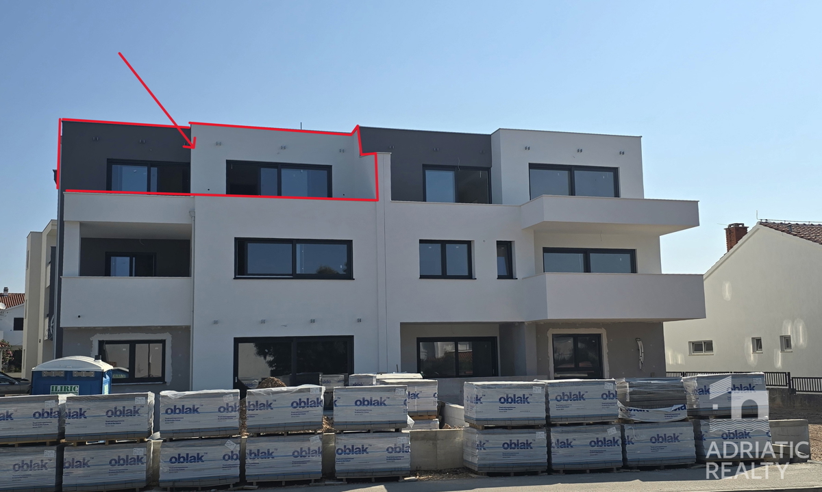 Brodarica, splendida attico trilocale, 136,27 m2, vista mare