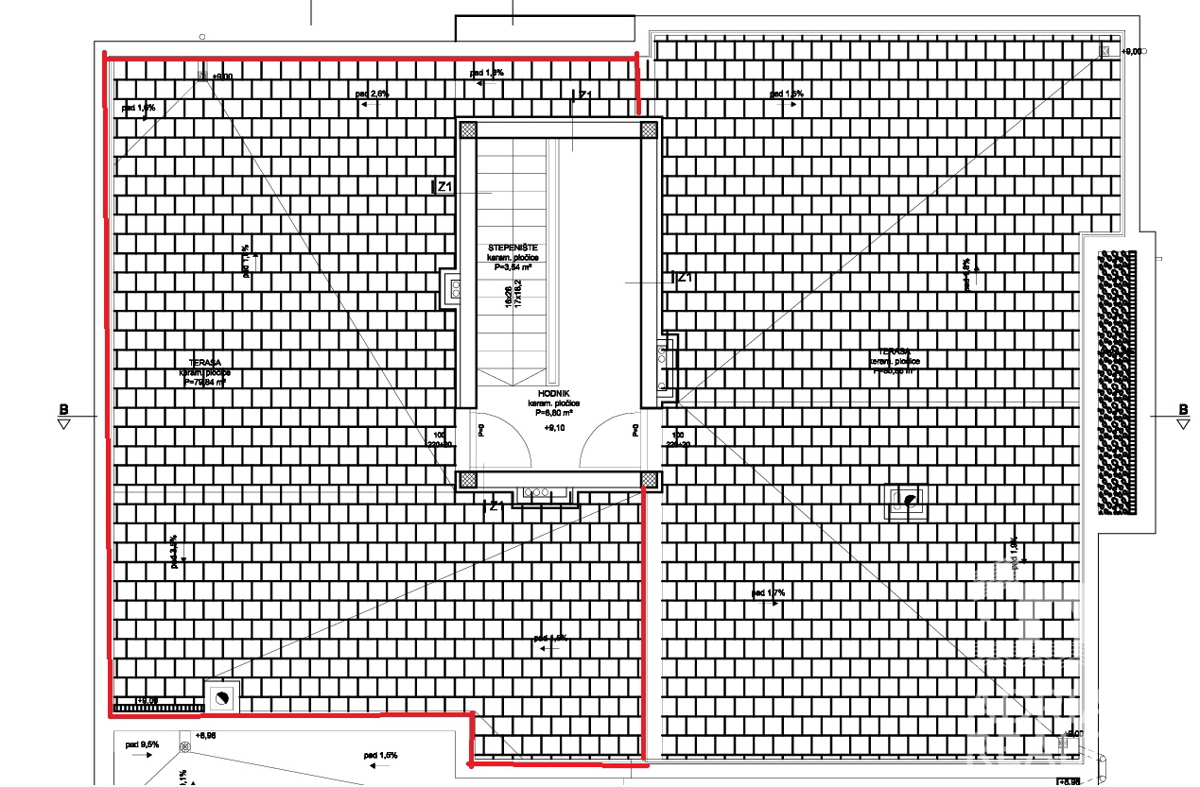 Vodice, appartamento trilocale con terrazza sul tetto in nuova costruzione, 131,5 m2