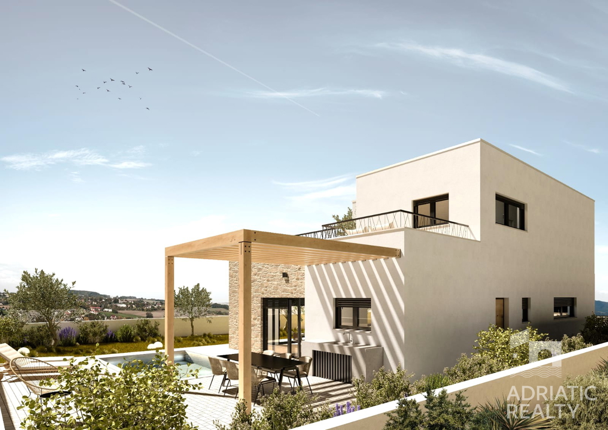 Vodice, investimento per il futuro, casa moderna con piscina e garage