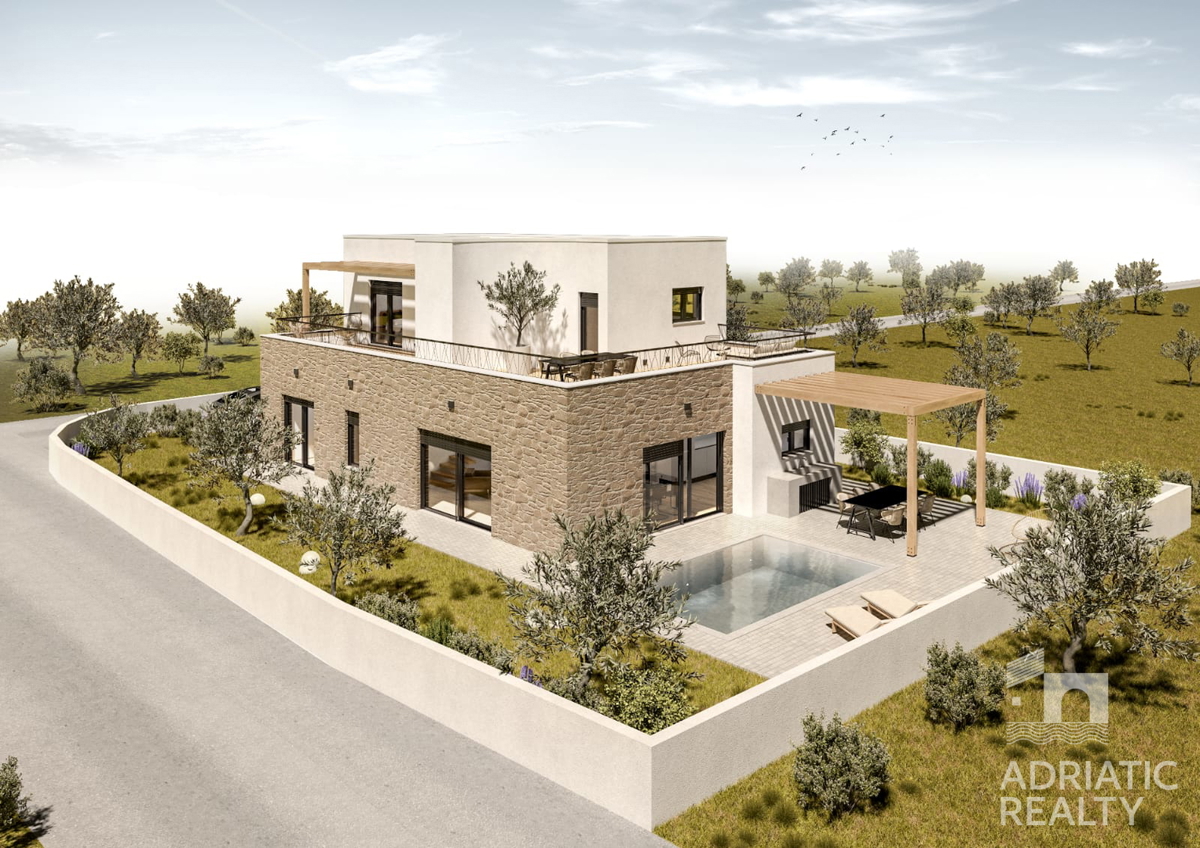 Vodice, investimento per il futuro, casa moderna con piscina e garage