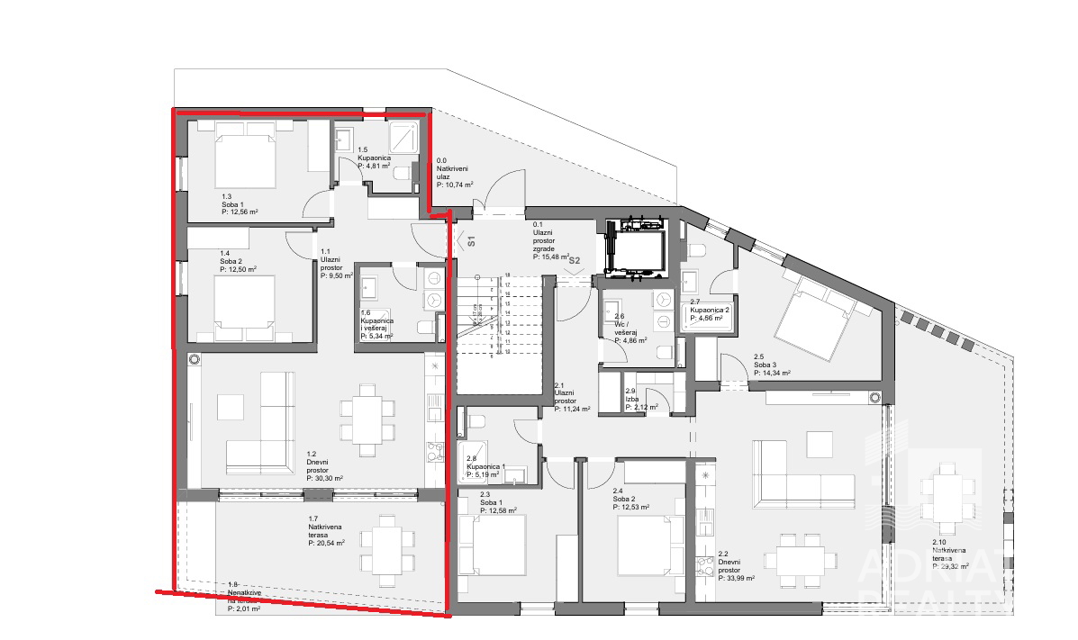 Tribunj, appartamento al piano terra con due camere da letto