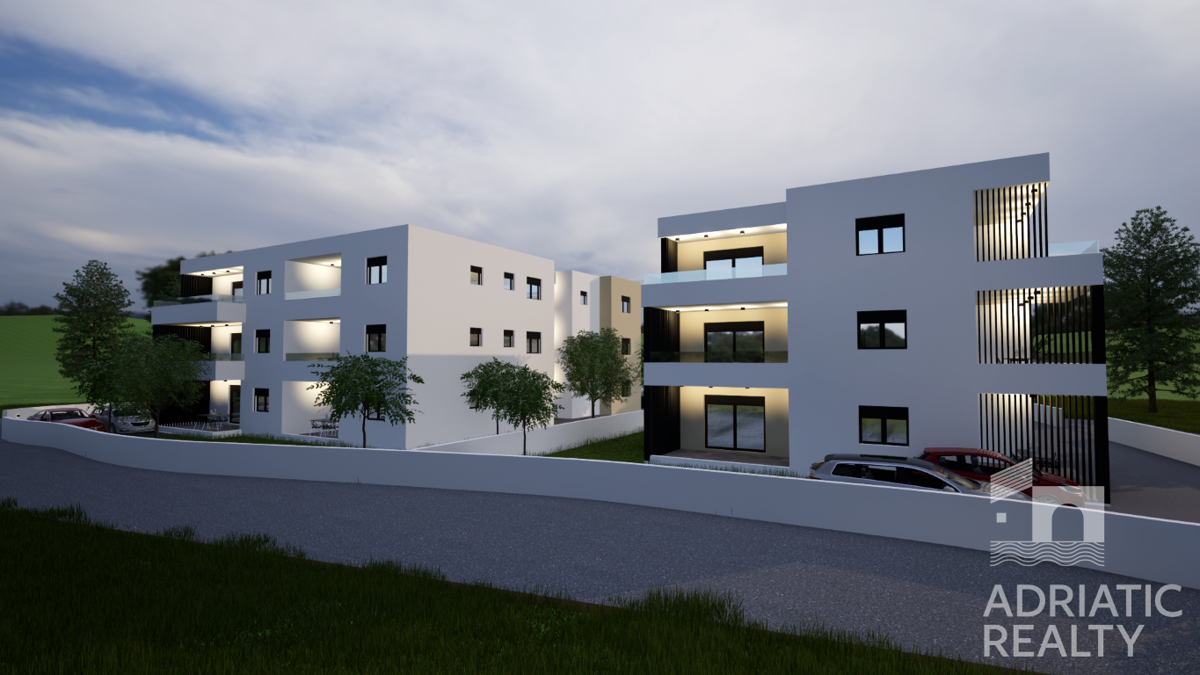 Vodice, appartamento in una posizione tranquilla con vista mare