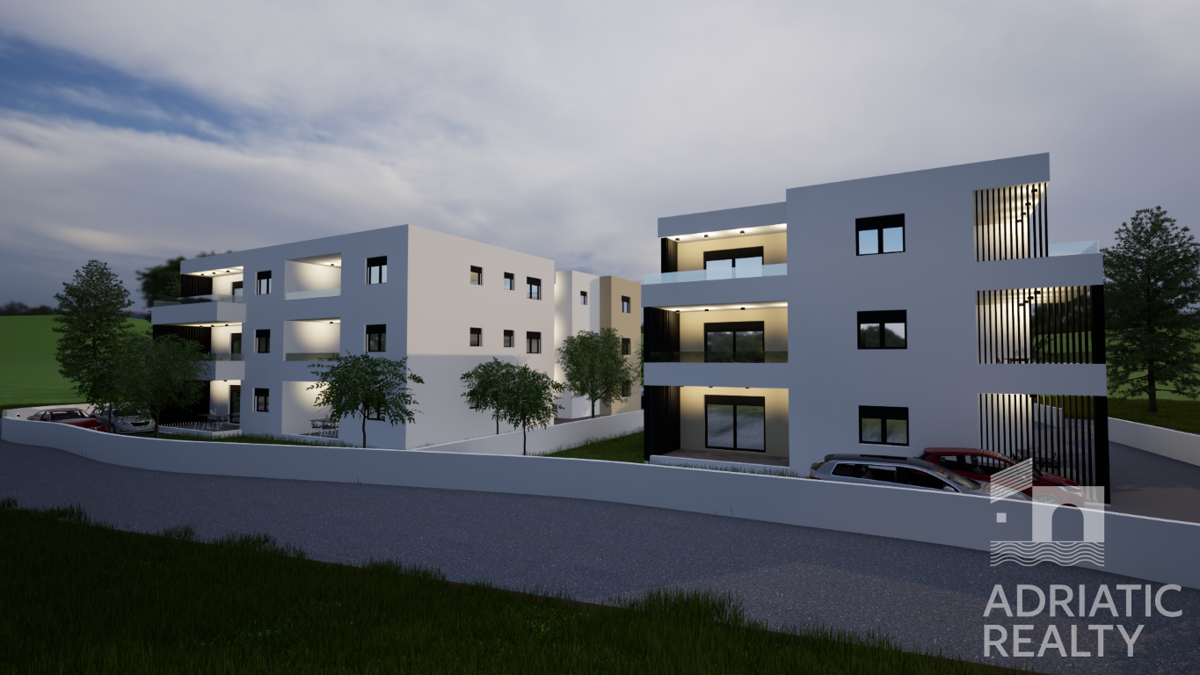 Vodice, appartamento con due camere da letto con terrazza e parcheggio