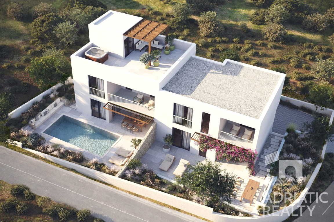 Vodice, moderna dvojna kuća s pogledom na more