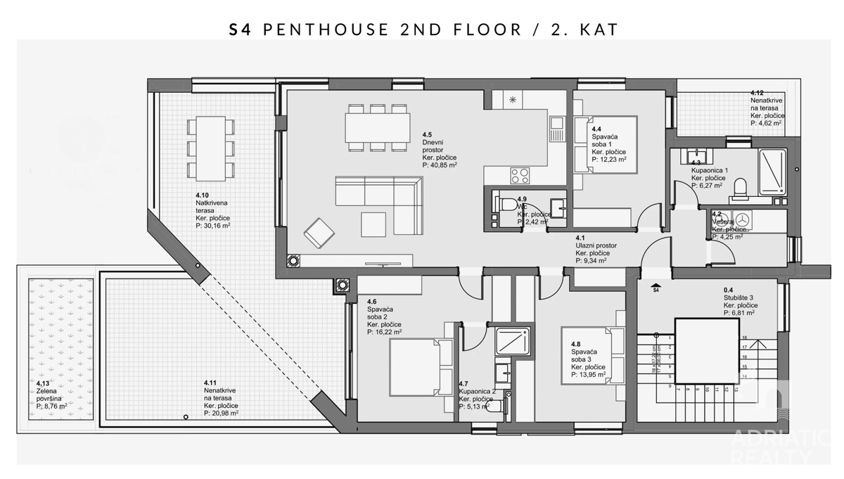 Vodice, attico esclusivo con vista mare in una moderna costruzione di nuova realizzazione