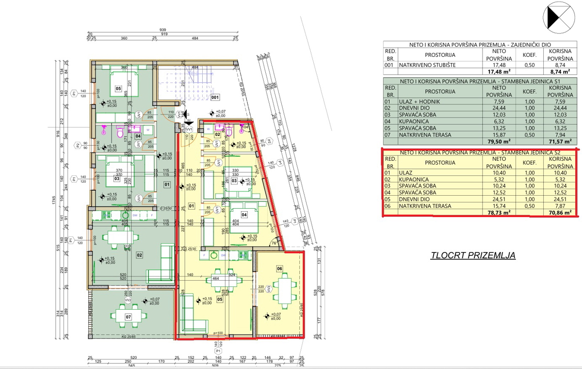 Vodice, appartamento bilocale al piano terra in posizione tranquilla