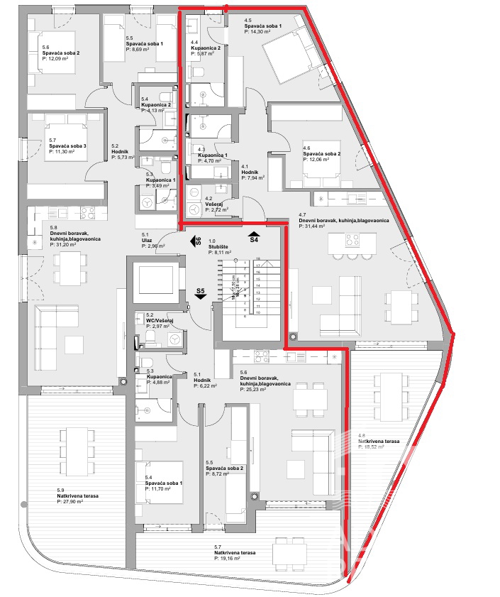 Vodice, ampio appartamento bilocale in nuova costruzione - 2 minuti dalla spiaggia