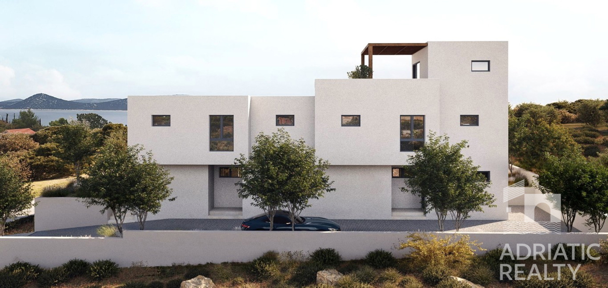 Vodice, nuovo progetto, casa moderna con piscina e terrazza sul tetto