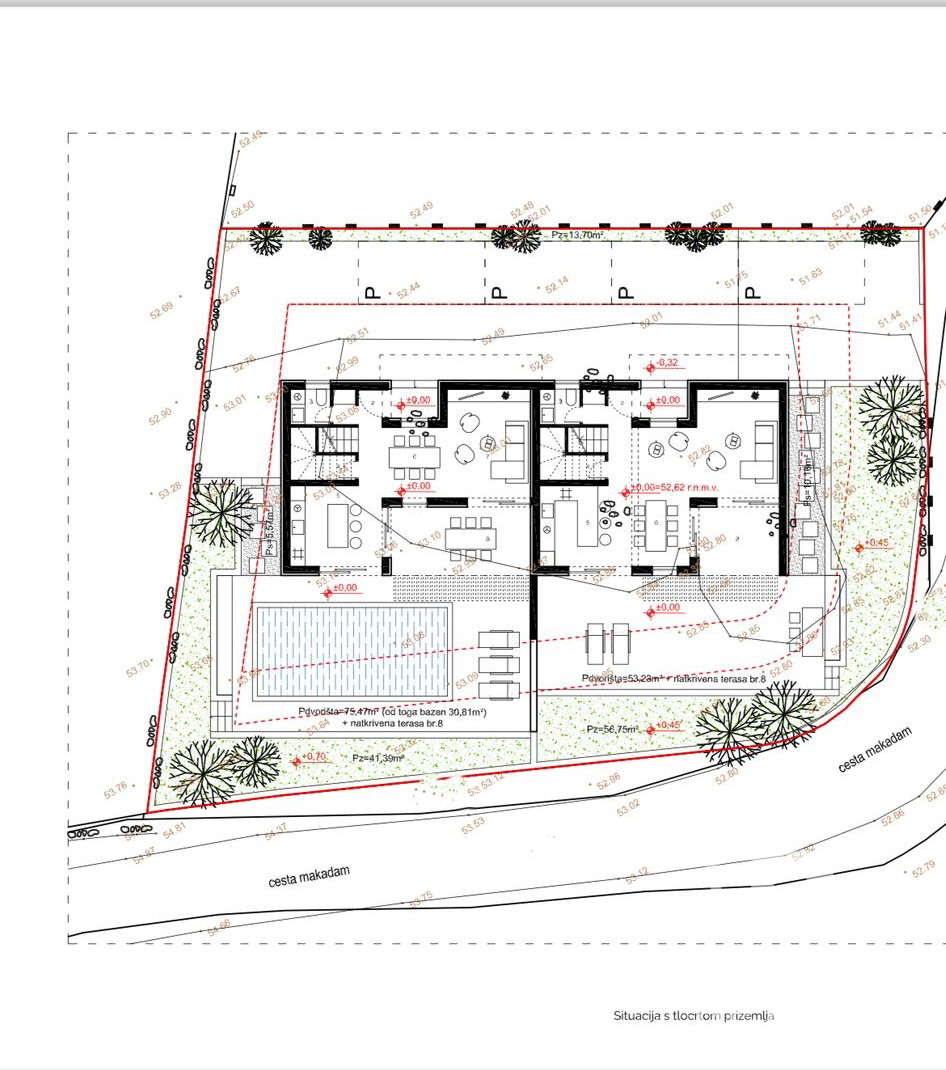 Vodice, nuovo progetto, casa moderna con piscina e terrazza sul tetto