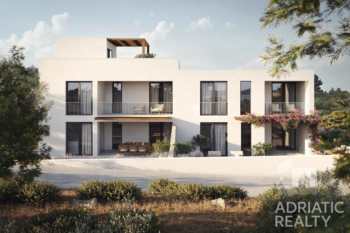 Vodice, nuovo progetto, casa moderna con piscina e terrazza sul tetto
