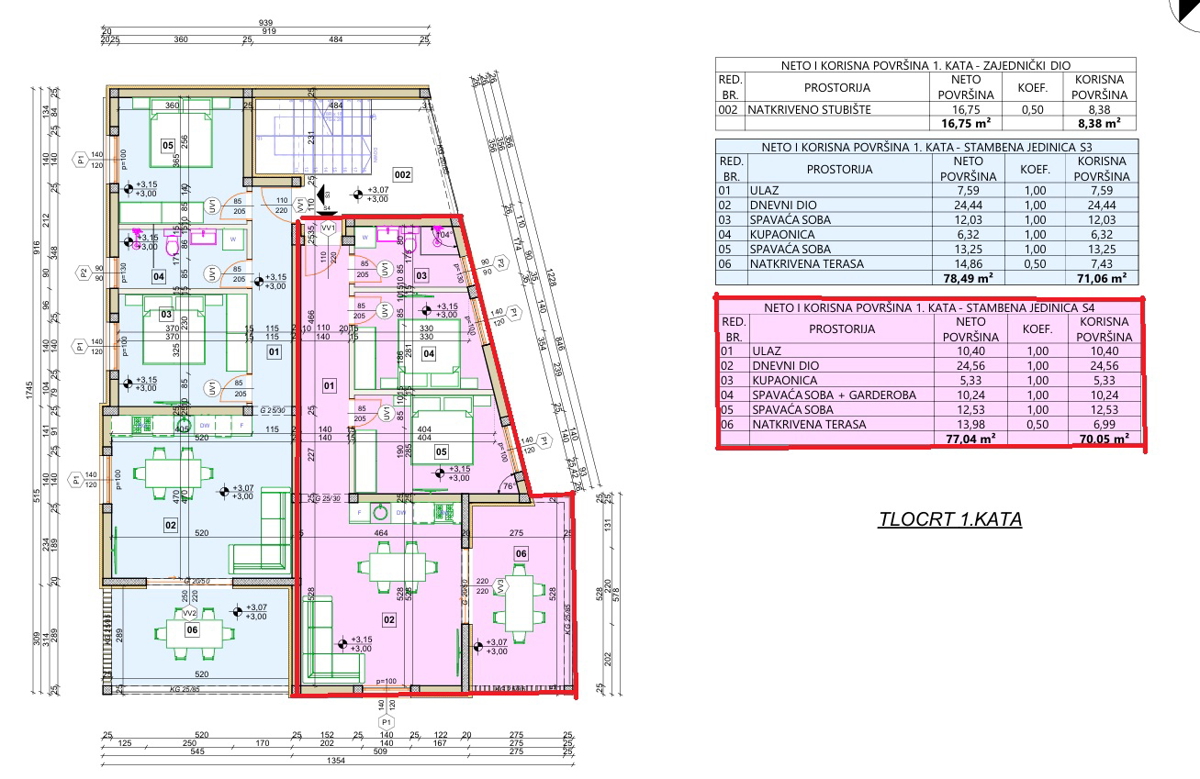 Vodice, appartamento con due camere da letto in una moderna costruzione nuova