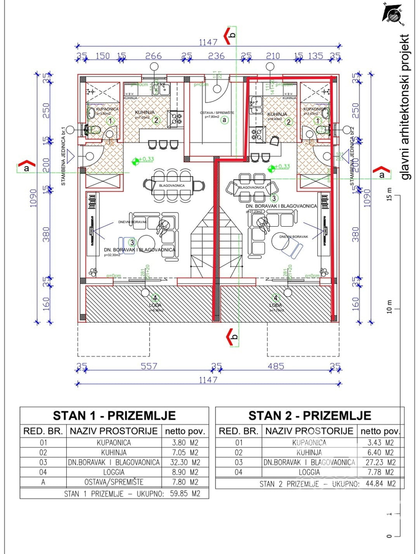 Vodice, moderna doppia casa con piscina