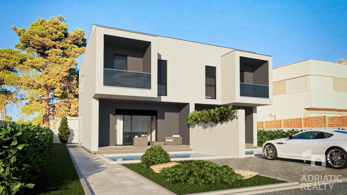 Vodice, moderna doppia casa con piscina