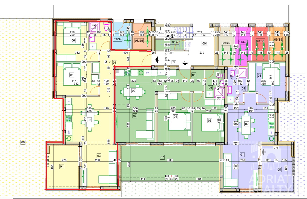 Vodice, appartamento con due camere da letto con giardino